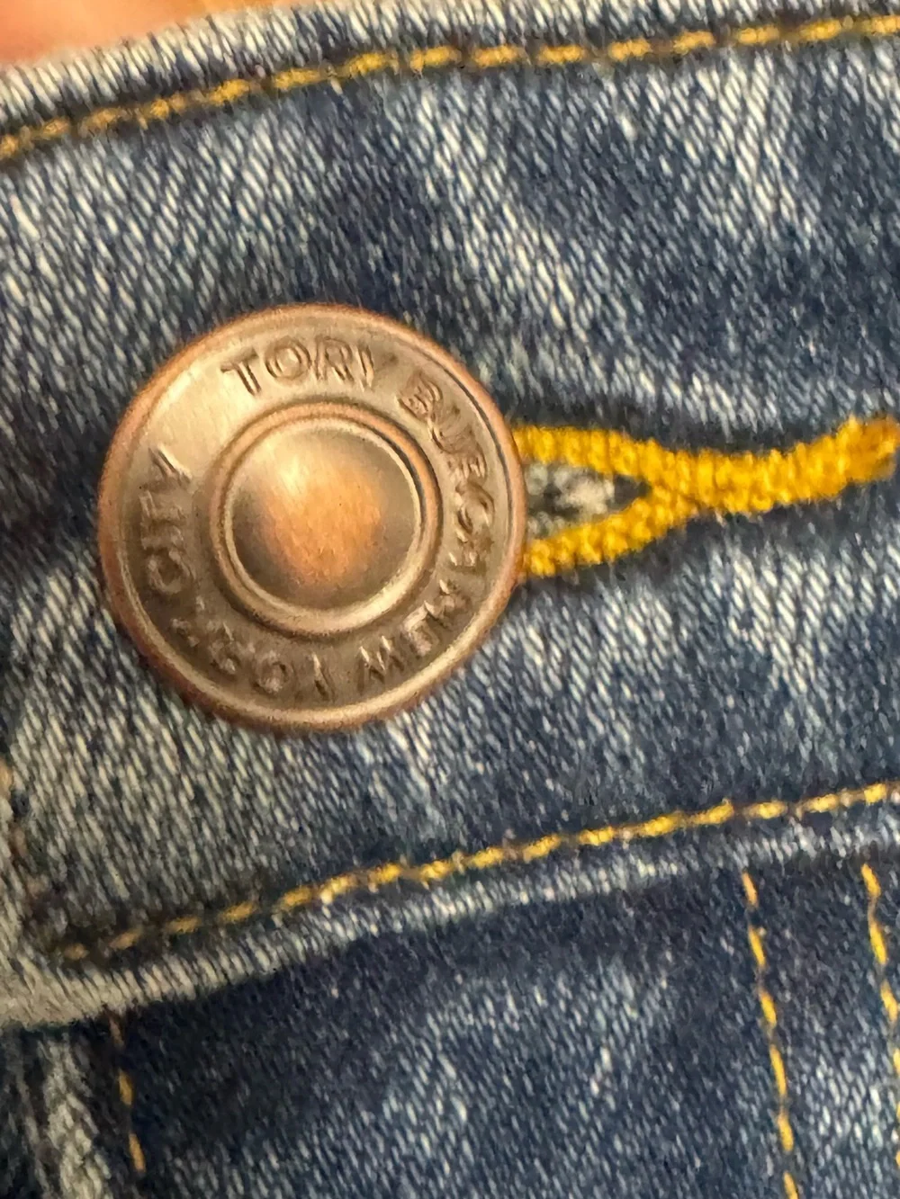 Tory Burch Cropped Wide Leg Jeans Size 28 High Rise Medium Wash Denim